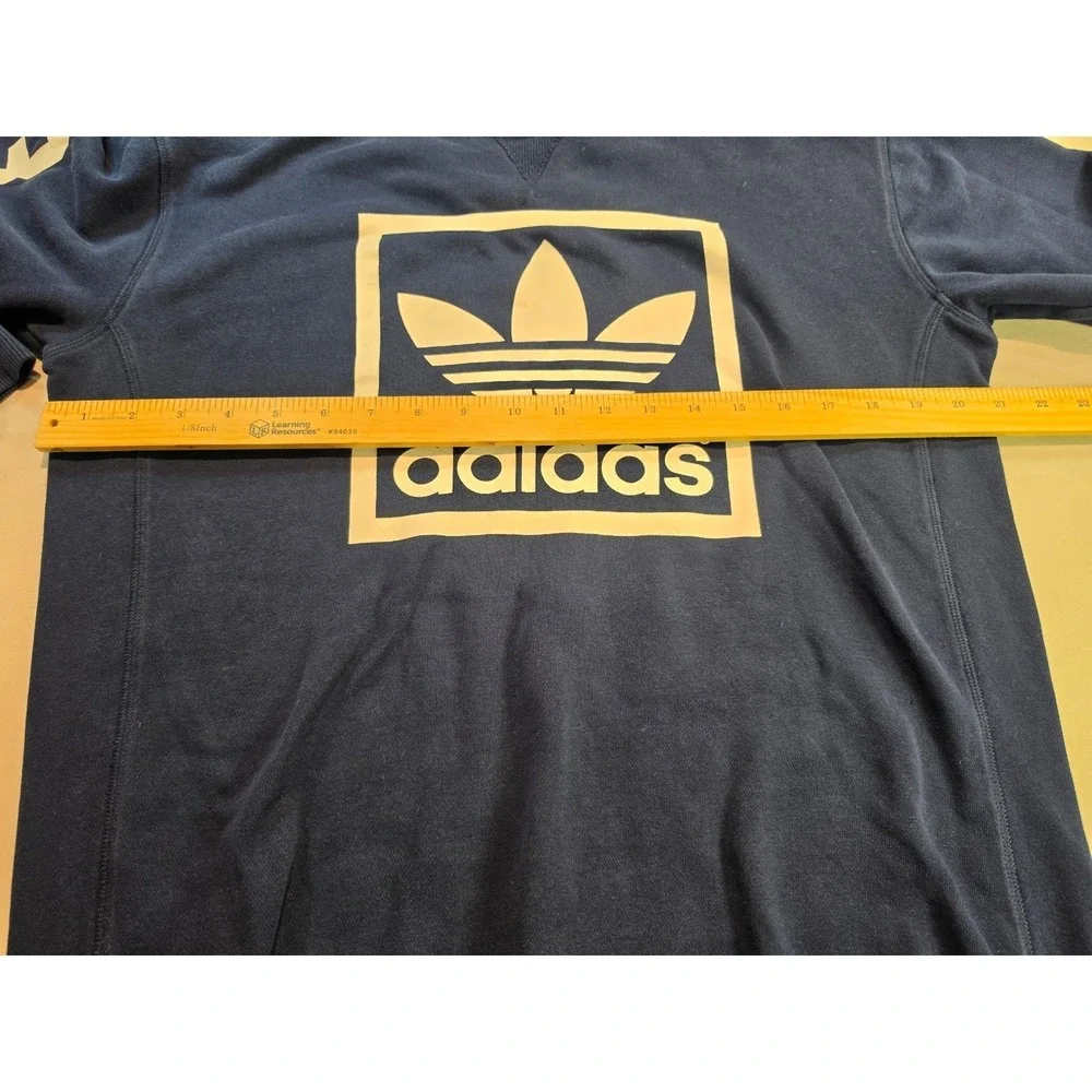 Adidas Originals Mens Navy Blue Trefoil Box Logo Sweatshirt 03 Graphic M30257 S